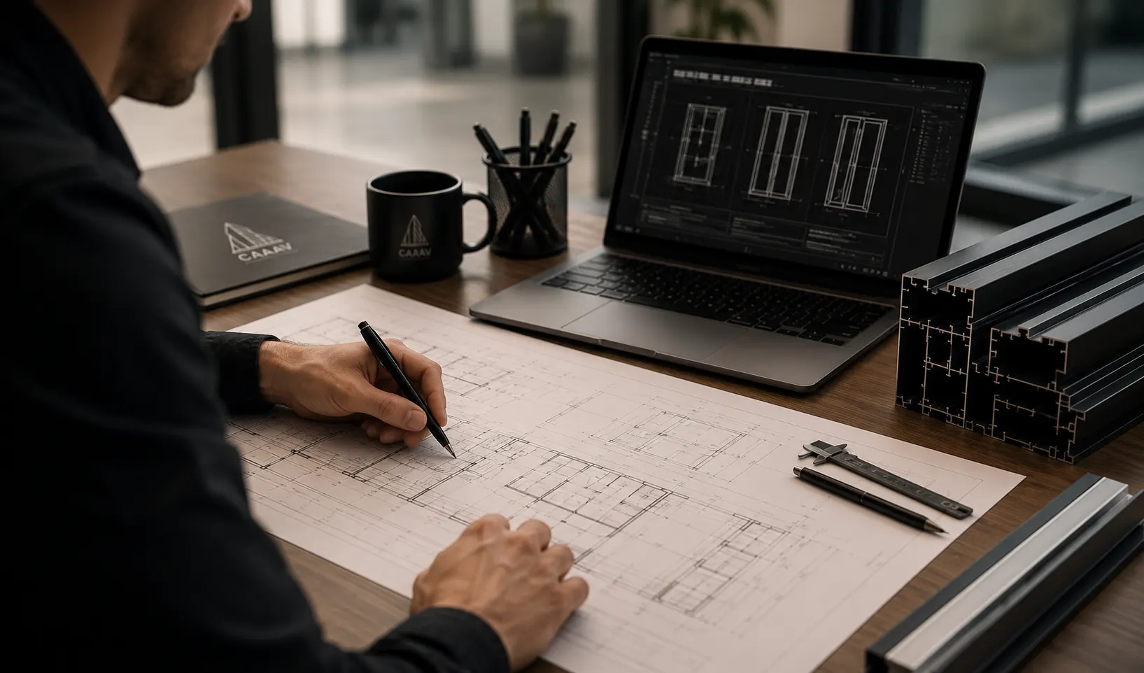 Diseño y planos arquitectónicos de fachada en Grupo CAAAV
